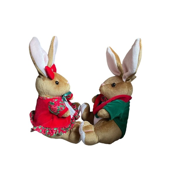 Commonwealth 1995 The Velveteen Rabbits Plush Stuffed Christmas VTG 12” - Picture 2 of 7